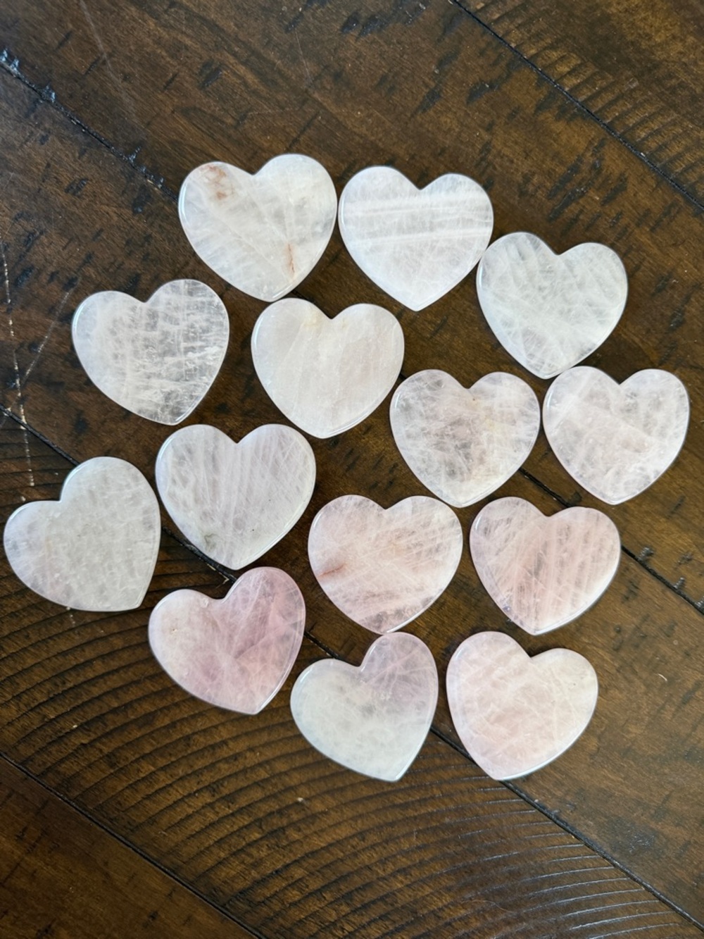Rose Quartz Flat Heart Palm stone